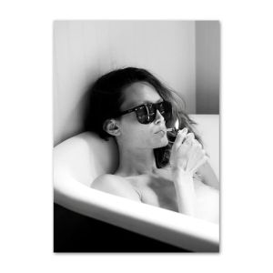 BILIBILI | Luxury Fashion Woman Door Car Black White Wall  Canvas Painting Nordic  And Prints Wall Pictures For Living Room Decor