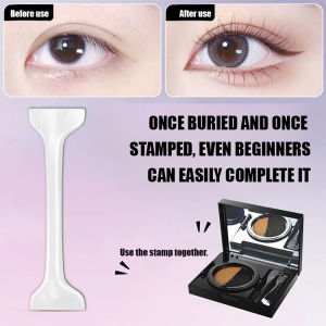 【MISUIY】Double-ended eyeliner stamp Two-color air cushion eyebrow gel Long-lasting