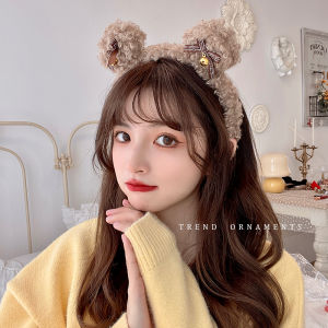 Autumn Winter Bear Ear Hairband, Women's Lamb Fur, Sweet Bell Butterfly Knot Face Wash Hair Clip: Fashionable Korean Style Hair Accessories