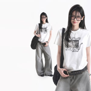 zuocisankon | Áo Thun In Mèo Dáng Ôm Đẹp
