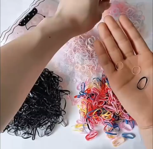 By Gram+- RubberBand Hair Tie FREE BAG Disposable Rubber Band Ponytail Elastic Thick Ties Ropes Getah Rambut 厚透明塑胶发圈皮筋