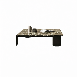 Natural Luxury Stone Marbled Tea Table Modern Italian Simplistic Wooden