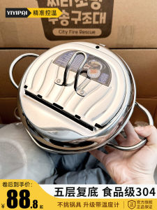 Small Home Use Fried Pot 304 Stainless Steel Controlled Temperature Japanese Style Deep Fryer Non-Coated Gas And Induction Universal