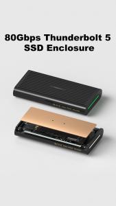 Hagibis 80Gbps M.2 NVMe SSD Enclosure Compatible with Thunderbolt 5/4/3/USB4 External SSD Up to 8TB for 2230/2242/2260/2280 SSDs