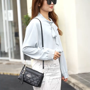 HANAMI Tas Selempang Kulit Chiyori Premium Branded TA1163B5 Terbaru Hitam Cantik Wanita