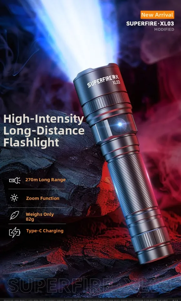 Rechargeable Focused Bright Flashlight | Lazada Singapore