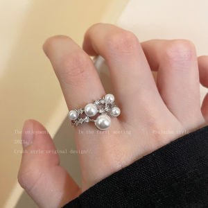 Meteor Pearl Zircon Open Ring Womens Personality Stackable Index Finger Ring Exclusive Design Luxury Sensation Band Ring