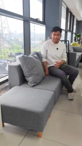 ⚡️LIKE BUG⚡️Lazzo 123 2 Seater Sofa Fabric L Shape Sofa Design with Stool