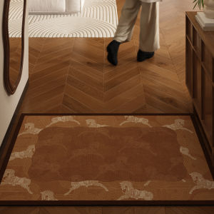 Retro Dog Pattern Absorbent Non-slip Door Mat