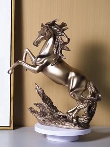 Đồ trang trí phòng khách bàn làm việc Tượng Ngựa Tung Vó tượng decor lớn trang trí tủ kệ sang trọng