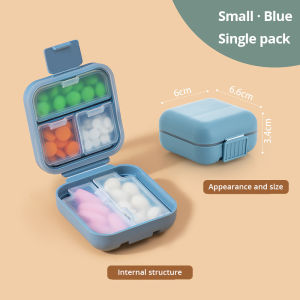 1pc Portable Sealed Pill Storage Box Compartment Portable Mini Pill Box Travel Pill Case Medicine Container