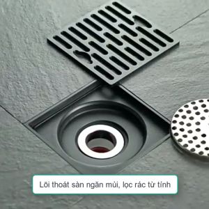 Lõi thoát sàn thông minh từ tính S8P ngăn mùi kiêm lọc rác bằng nhựa ABS kèm 8 giỏ lọc rác