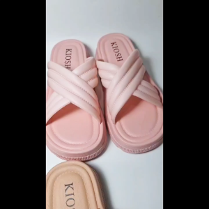 Sandal Karet PCU Slop Platform Ban Silang Simple Trendy LLS 2301-2 36-40