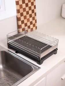 Stainless Steel 2-Tier Dish Drying Rack | Large Capacity Drainer | Fast Drain | Kitchen Organizer SG