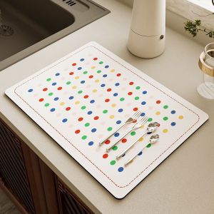 Quick Dry Anti Slip Dining Table Mat Kitchen Bar Sink Mat Silicon Dinosaur Pattern Home Decor Absorbent Water Proof Coaster