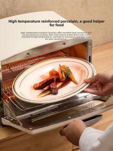YOGEHOME | High-Temperature Resistant Ceramic Plate for Steak and Fish