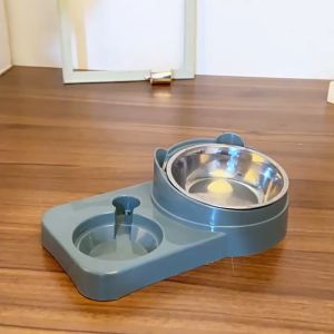 Bát Ăn Đôi Kèm Bình Nước Tai Gấu cho Thú Cưng Tiện Dụng