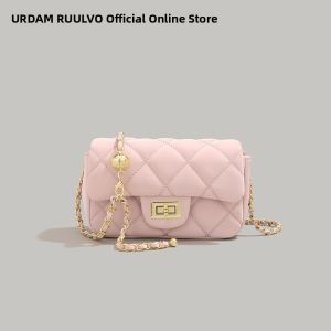 URCDN RDALVO | Pink Small Gold Ball Quilted Chain Shoulder Bag
