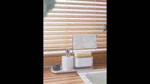 Kitchen Sink Soap Container Detergent Dispenser Household Cleaning Tool Kitchen Cleaning Pad Double Detergent Dispenser