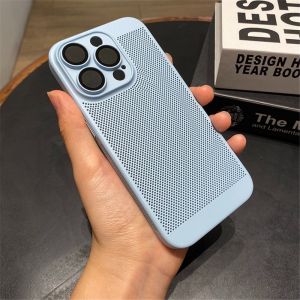 Ultra-Thin Camera Protection Cooling Mesh Heat Dissipation Phone Case for IPhone 16 15 14 13 12 11 Pro Max X XR Xs Max 16 Plus Casing Ultra Thin Shockproof Bumper Back Cover