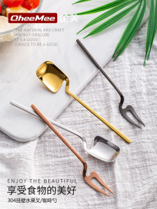 Creative Cute Style 4pcs 304 Stainless Steel Fruit Fork Set Dessert Forks Home Use Fruit Picks Fruit Skewers Sweet Treat Forks