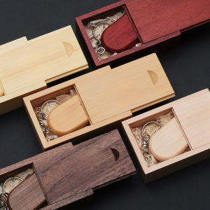 Jaster | JASTER USB Flash Drive 128GB Wooden Box Pen Drive 64GB 32GB 16GB Creative Business Gifts Memory Stick Pendrive 8GB 4GB U Disk