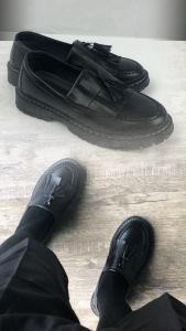 Size 38-44 Loafers Shoes for Mens New Versatile Thick Heel Thick Sole British Style Leather Shoes Retro Womens Shoes