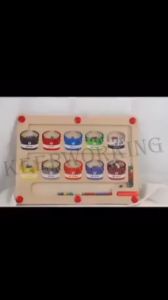 KEEPWORKING Magnetic Color and Number MazeWooden Magnet Puzzles BoardColor Sorting and Counting Number Montessori Toys for 3+Year OldFine Motor Skills Toys