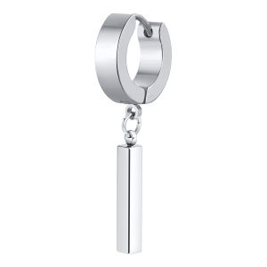 Vnox Cool Punk Statement Geometric Bar Earrings for Men Jewelry Hypoallergenic Stainless Steel Hoop Huggie Earrings