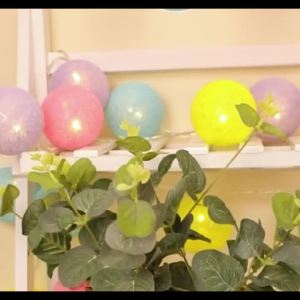 10/20LED Cotton Balls String Lights Battery Powered Fairy Garland Lighting Strings Holiday Wedding Party Decoration Birthday