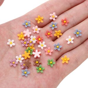 7Mm 50 cái/túi Nhựa Dễ Thương Năm Cánh Hoa miếng vá hoa Hạt Cho Vòng tay thủ công Vòng Cổ Bông Tai Keychain Tự Làm Thủ Công Phụ kiện làm đồ trang sức