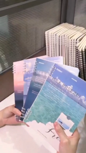 1PC A5 Spiral Spring Notebook 60 Sheets Aesthetic Notebook Hard-cover Line Thickened Notepad