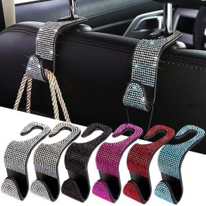 Car Headrest Hook Organizer Rhinestone Universal Auto Seat Back Storage Hooks Bracket Holder Car Interior Accessories