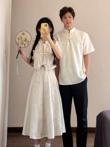 XILANDUO | Retro Chinese Style Couple Match Set Dress and Shirt