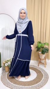 Set Gamis Abaya Madinah Hijab Pasmina Syari Elegant Kondangan Harian Lebaran Crinkle Muslim Cantik Terbaru 2025