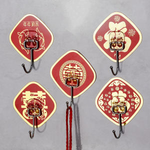 Fu Word Hook Fu ตะขอเหนียวสีแดงจีน Knot Hook ปีใหม่เทศกาล Blessing Hook Multi-Function Hook