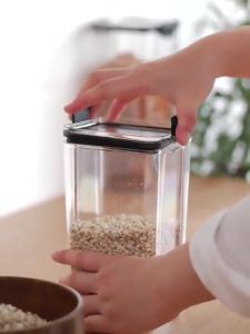 Toples Lebaran Kue Kering 700ML Penyimpanan Cereal Plastik Bening Acrylic 700 ML Kotak Transparan Kedap Udara Kontainer Makanan Storage Jar Food Tempat Bumbu Wadah Snack Box Bahan Makanan Murah Import PTT
