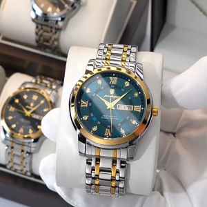 Đồng hồ nam cao cấp chính hãng Poedagar 936 viền mạ vàng chống nước và lịch ngày lịch tuần