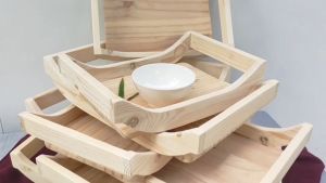 ถาดไม้วางอาหาร ไม้รองจาน มีที่จับ ถาดอาหารมินิมอล ถาดไม้ญี่ปุ่น ถาดไม้ใส่เงิน ถาดสี่เหลี่ยม ถาดไม้งานฝีมือ อุปกรณ์เสิร์ฟอาหาร MT DESIGN รุ่น MT055-1