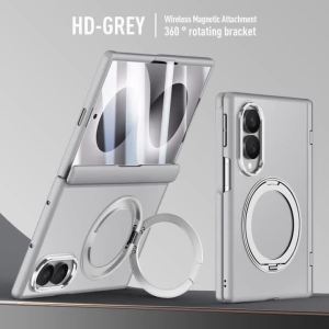 Clear Hard PC Matte Ring Stand Magnetic Case for Samsung Galaxy Z Fold 8 Hinge/Screen Protect for Magsafe Wireless Charger Cover