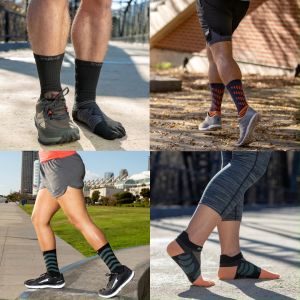 ถุงเท้าวิ่งแยกนิ้ว ผู้หญิง วิ่งเทรล กีฬากลางแจ้ง WOMEN TRAIL MIDWEIGHT CREW GRANITE รุ่นเทรล สีเทา น่องสูง