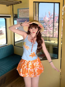 Sweet School Style Spicy Girl Floral Print Work Number Strap Vest Women Summer Slimming Casual Short Top Holiday Wind Slim Fit