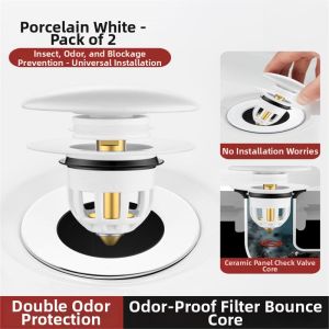Hair Filtering Press Down Drain Stopper