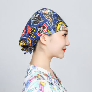 Operating Cap Cotton Print Operating Room Hat ICU Male and Female Doctors and Nurses Working Food Sanitary Bag Tam-O-Shanter