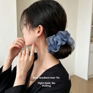 Ponytail Scrunchie Blue Ombre Hair Tie