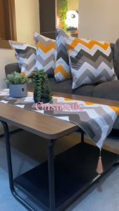 Table Runner Rumbai Ruang Tamu Mewah Panjang 120 140 160 180 200 240 Katun Motif Zig Zag Duo Jazz