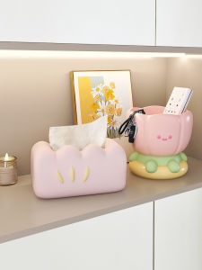 Creative Ceramic Tissue Box Artistic Living Room Home Decor Tabletop Cute Dandelion Cloud Design Dustproof Storage Holder