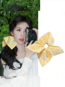 WENZHU | Sweet Yellow Checkered Hair Band