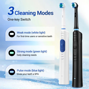 Rotating Electric Toothbrush with 4 Heads for Adult Waterproof 3D round head Teeth Brushes Tooth Cleaner USB Rechargeable