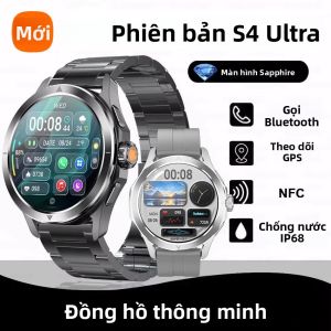 Đồng Hồ Thông Minh Thể Thao Ngoài Trời New S4 Ultra Dành Cho Nam Màn Hình AMOLED NFC GPS La Bàn Đo Nhịp Tim Chống Nước Gọi Bluetooth Màn Hình Cảm Ứng 1.53 Inch